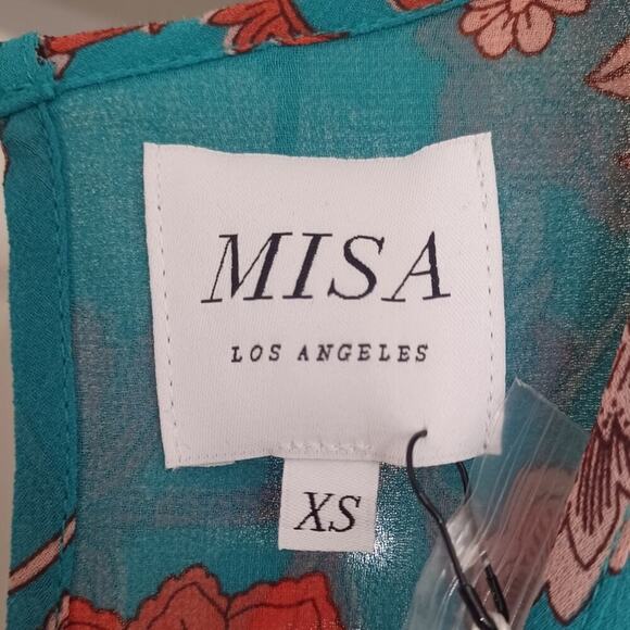 MISA Los Angeles Camila Dress Teal Paisley XS-M NWT - Picture 14 of 15